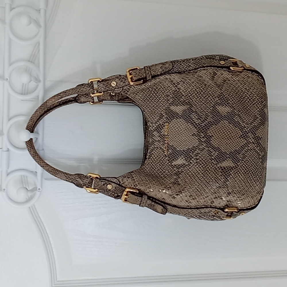 Michael Kors Snake Patterned Leather Purse - Picture 2 of 14